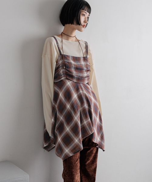 LOWRYS FARM オンブレチェックキャミチュニック ボルドー FREE ウィメンズインナー ローリーズファーム 579492 and ST アンドエスティ(旧ドットエスティ) LOWRYS FARM オンブレチェックキャミチュニック ボルドー FREE ウィメンズインナー ローリーズファーム 579492 and ST アンドエスティ(旧ドットエスティ)