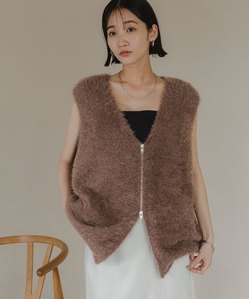 LOWRYS FARM シャギーZIPベスト ベージュ FREE ウィメンズインナー ローリーズファーム 579528 and ST アンドエスティ(旧ドットエスティ) LOWRYS FARM シャギーZIPベスト ベージュ FREE ウィメンズインナー ローリーズファーム 579528 and ST アンドエスティ(旧ドットエスティ)