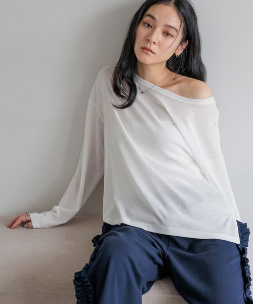 LOWRYS FARM ＵＳＥＦＵＬシアープルオーバー オフホワイト FREE ウィメンズインナー ローリーズファーム 580950 and ST アンドエスティ（旧ドットエスティ）