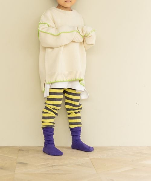 LOWRYS FARM 【KIDS】ボーダーリブレギンス イエロー キッズ ローリーズファーム 581346 and ST アンドエスティ(旧ドットエスティ) LOWRYS FARM 【KIDS】ボーダーリブレギンス イエロー キッズ ローリーズファーム 581346 and ST アンドエスティ(旧ドットエスティ)