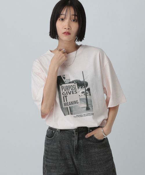 LOWRYS FARM モノクロフォトTEE ピンク FREE ウィメンズインナー ローリーズファーム 583653 and ST アンドエスティ(旧ドットエスティ) LOWRYS FARM モノクロフォトTEE ピンク FREE ウィメンズインナー ローリーズファーム 583653 and ST アンドエスティ(旧ドットエスティ)