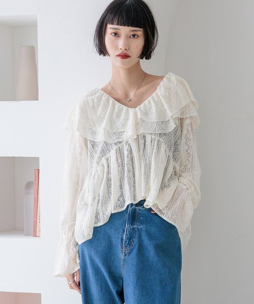 LOWRYS FARM アソートフリルブラウス ナチュラル FREE ウィメンズインナー ローリーズファーム 588346 and ST アンドエスティ(旧ドットエスティ) LOWRYS FARM アソートフリルブラウス ナチュラル FREE ウィメンズインナー ローリーズファーム 588346 and ST アンドエスティ(旧ドットエスティ)