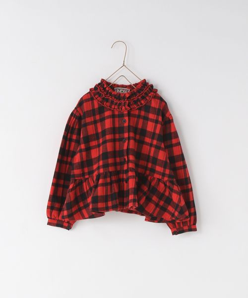 LOWRYS FARM 【KIDS】INDIA IS BEAUTIFULチェックブラウス レッド キッズ ローリーズファーム 598227 and ST アンドエスティ(旧ドットエスティ) LOWRYS FARM 【KIDS】INDIA IS BEAUTIFULチェックブラウス レッド キッズ ローリーズファーム 598227 and ST アンドエスティ(旧ドットエスティ)