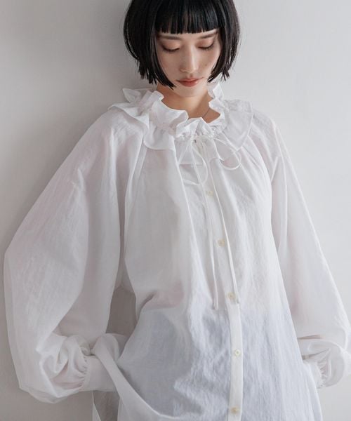 LOWRYS FARM スタンドフリルブラウス オフホワイト FREE ウィメンズインナー ローリーズファーム 599678 and ST アンドエスティ（旧ドットエスティ）