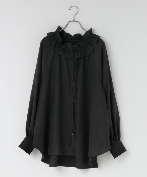 LOWRYS FARM スタンドフリルブラウス ブラック FREE ウィメンズインナー ローリーズファーム 599678 and ST アンドエスティ（旧ドットエスティ）