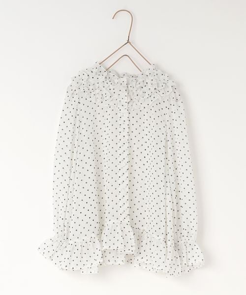 LOWRYS FARM 【KIDS】ドットフリルブラウス オフホワイト キッズ ローリーズファーム 602068 and ST アンドエスティ(旧ドットエスティ) LOWRYS FARM 【KIDS】ドットフリルブラウス オフホワイト キッズ ローリーズファーム 602068 and ST アンドエスティ(旧ドットエスティ)