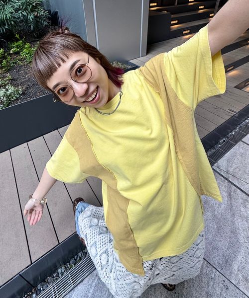 and ST MAKE 【バヤコ企画】リメイクTEE[keep being you ] イエロー FREE keep being you アンドエスティメイク 328186 and ST アンドエスティ（旧ドットエスティ）