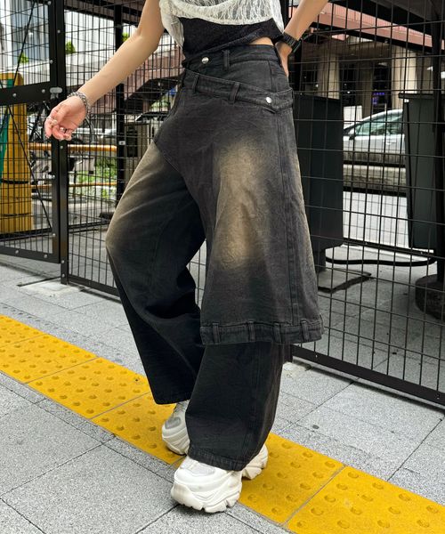 and ST MAKE 【Hinechiプロデュース】アシメレイヤードデニム ブラック S STAFF アンドエスティメイク 492354 and ST アンドエスティ(旧ドットエスティ) and ST MAKE 【Hinechiプロデュース】アシメレイヤードデニム ブラック S STAFF アンドエスティメイク 492354 and ST アンドエスティ(旧ドットエスティ)