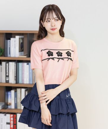 マリークワント MARY QUANT デイジー＆リボンニット プルオーバー （ピンク） MARY QUANT ONLINE SHOP｜マリークヮントオンラインショップ