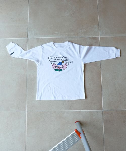 merruny. 地獄耳くんTEE〈ミニステッカー付き〉 オフホワイト M キッズ メルニー 145261 and ST アンドエスティ(旧ドットエスティ) merruny. 地獄耳くんTEE〈ミニステッカー付き〉 オフホワイト M キッズ メルニー 145261 and ST アンドエスティ(旧ドットエスティ)