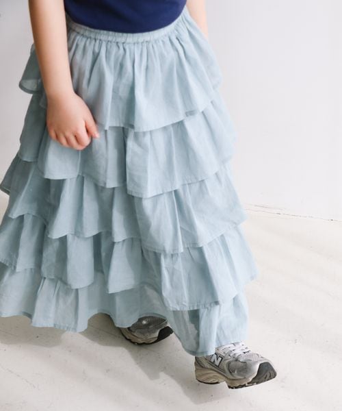 merruny. PRINCESS ティアードスカート ブルー 32インチ キッズ メルニー 145286 and ST アンドエスティ(旧ドットエスティ) merruny. PRINCESS ティアードスカート ブルー 32インチ キッズ メルニー 145286 and ST アンドエスティ(旧ドットエスティ)