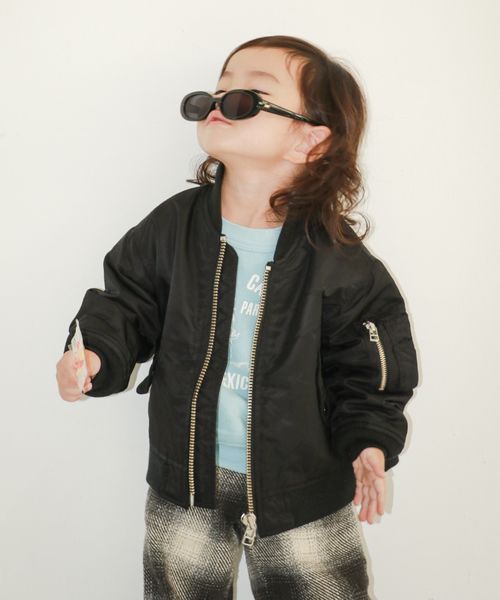 merruny. ヴィンテージライクMA-1 ブラック S キッズ メルニー 253035 and ST アンドエスティ（旧ドットエスティ）