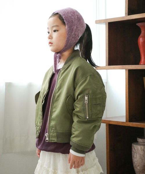 merruny. ヴィンテージライクMA-1 カーキ M キッズ メルニー 253035 and ST アンドエスティ（旧ドットエスティ）