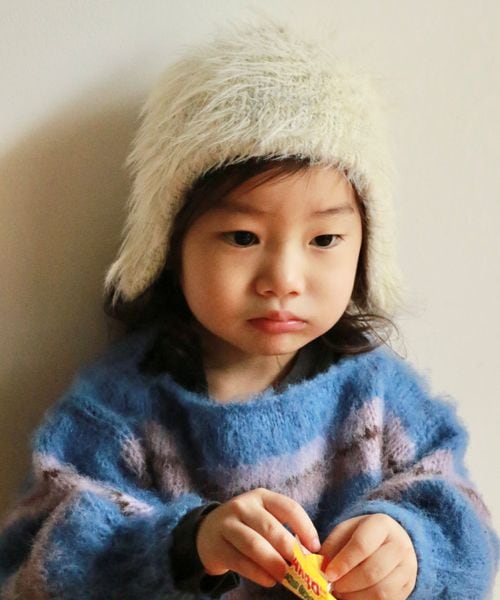 merruny. もけもけニットキャップ ナチュラル FREE キッズ メルニー 630025 and ST アンドエスティ(旧ドットエスティ) merruny. もけもけニットキャップ ナチュラル FREE キッズ メルニー 630025 and ST アンドエスティ(旧ドットエスティ)