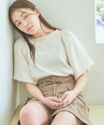 【美品】machatt パフスリーブブラウス 美品】 マチャット ドッキングパフスリーブ ブラウス F バイ