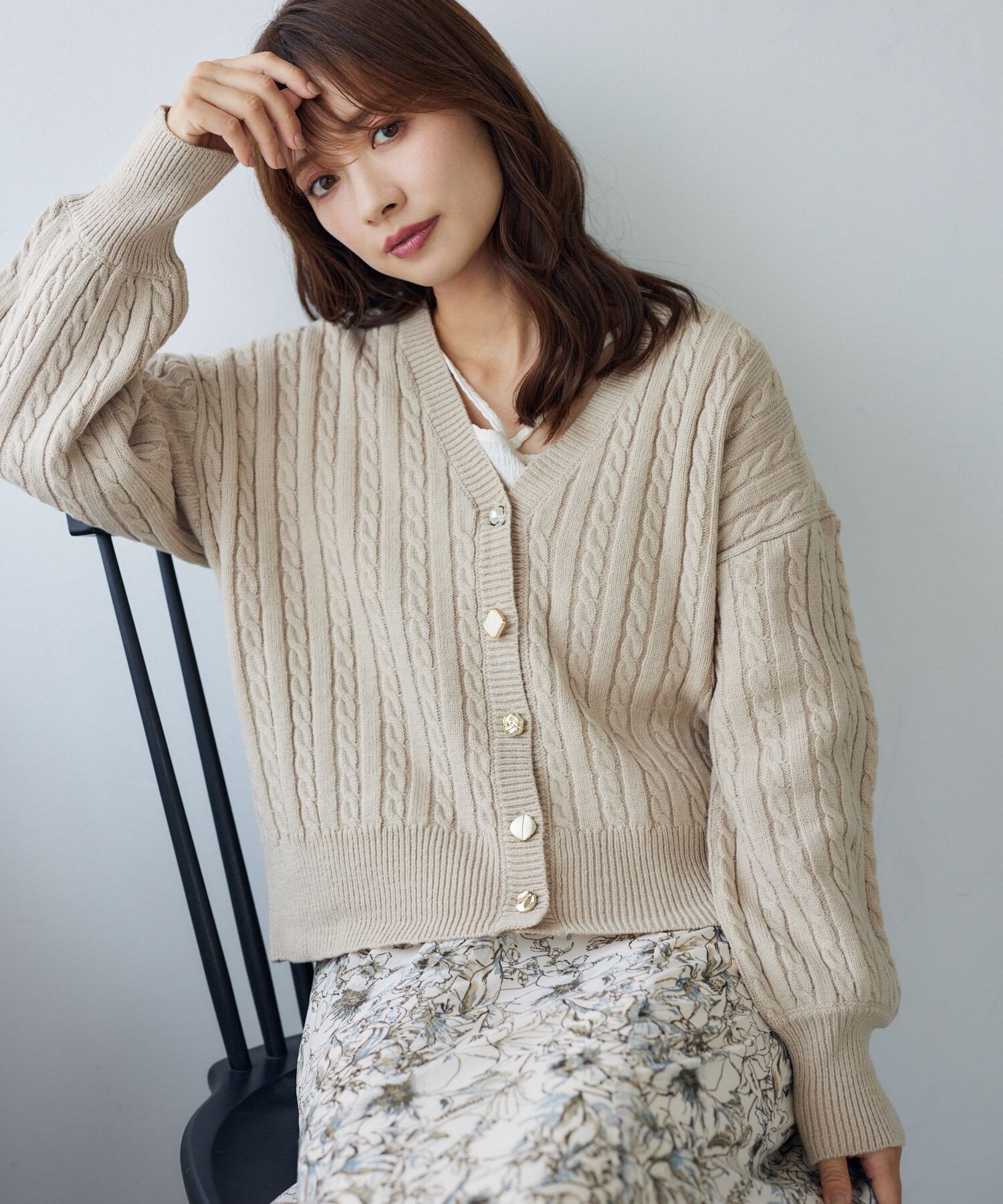 先行予約】レトロボタンケーブルカーディガン | [公式]ミスティ  