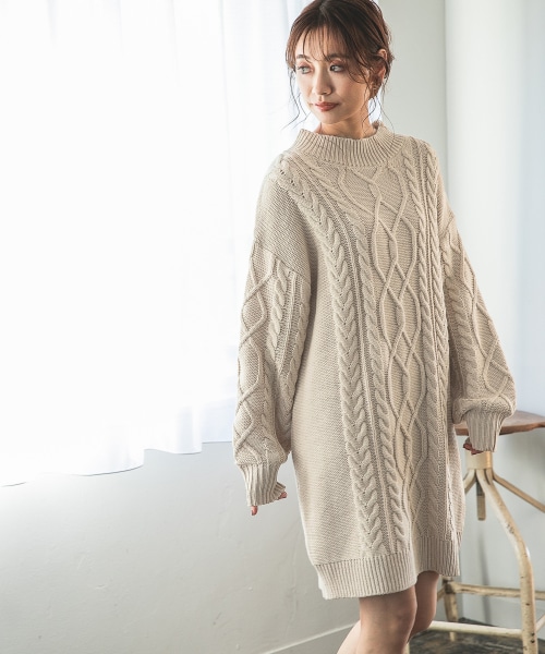 ハイネックケーブルミニワンピース 公式 ミスティウーマン Mysty Woman 通販
