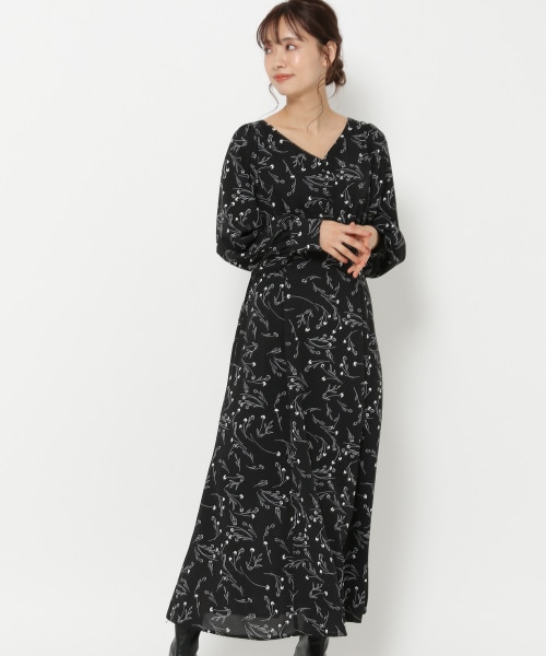 ライン小花エンパイアワンピース 公式 ミスティウーマン Mysty Woman 通販