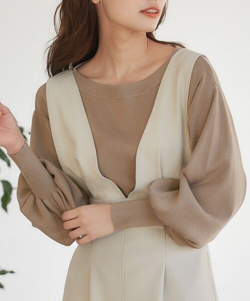 再入荷 ボリュームスリーブボートネックニット 公式 ミスティウーマン Mysty Woman 通販