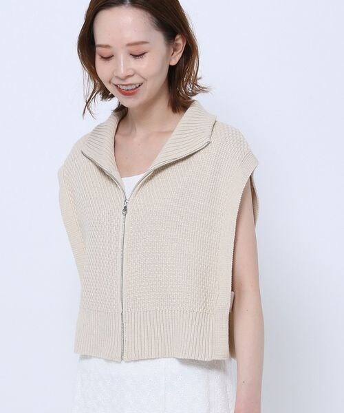 襟ジップニットベスト 公式 ミスティウーマン Mysty Woman 通販