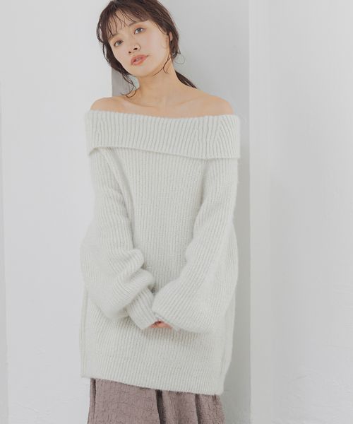 mysty woman ラメシャギーオフショルプルオーバー オフホワイト FREE ウィメンズインナー ミスティーウーマン 291389 and ST アンドエスティ(旧ドットエスティ) mysty woman ラメシャギーオフショルプルオーバー オフホワイト FREE ウィメンズインナー ミスティーウーマン 291389 and ST アンドエスティ(旧ドットエスティ)