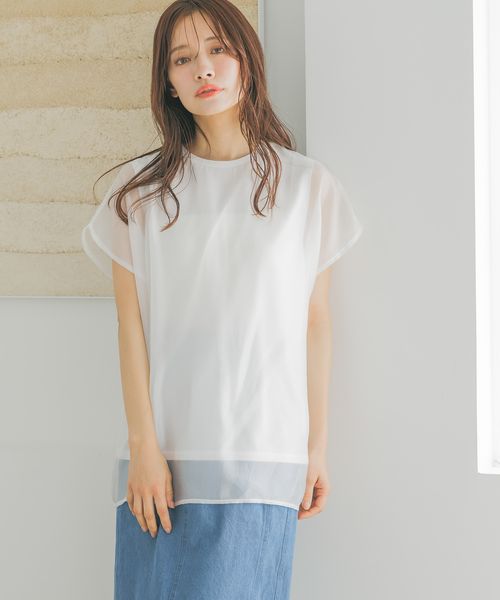 mysty woman シアーカバーフレンチスリーブTシャツ オフホワイト FREE ウィメンズインナー ミスティーウーマン 315365 and ST アンドエスティ(旧ドットエスティ) mysty woman シアーカバーフレンチスリーブTシャツ オフホワイト FREE ウィメンズインナー ミスティーウーマン 315365 and ST アンドエスティ(旧ドットエスティ)