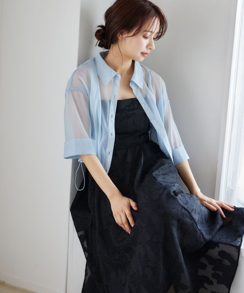mysty woman ワイドスリーブ裾ドロストシャツ ライトブルー FREE ウィメンズインナー ミスティーウーマン 315434 and ST アンドエスティ(旧ドットエスティ) mysty woman ワイドスリーブ裾ドロストシャツ ライトブルー FREE ウィメンズインナー ミスティーウーマン 315434 and ST アンドエスティ(旧ドットエスティ)