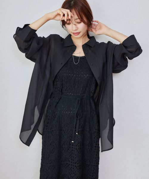 mysty woman シアーオーバーシャツ ブラック FREE ウィメンズインナー ミスティーウーマン 315435 and ST アンドエスティ(旧ドットエスティ) mysty woman シアーオーバーシャツ ブラック FREE ウィメンズインナー ミスティーウーマン 315435 and ST アンドエスティ(旧ドットエスティ)
