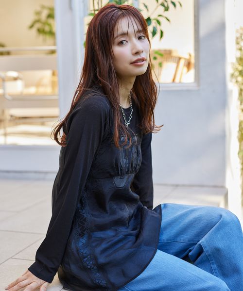 mysty woman ランジェリーシアーキャミブラウス ブラック FREE ウィメンズインナー ミスティーウーマン 315593 and ST アンドエスティ(旧ドットエスティ) mysty woman ランジェリーシアーキャミブラウス ブラック FREE ウィメンズインナー ミスティーウーマン 315593 and ST アンドエスティ(旧ドットエスティ)