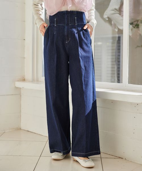 mysty woman ハイウエストタックストレートデニム ネイビー FREE ウィメンズボトムス ミスティーウーマン 315783 and ST アンドエスティ(旧ドットエスティ) mysty woman ハイウエストタックストレートデニム ネイビー FREE ウィメンズボトムス ミスティーウーマン 315783 and ST アンドエスティ(旧ドットエスティ)