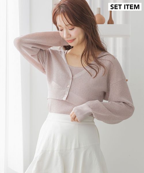 mysty woman 【上西星来さん着用アイテム】透かし編みラメツインニット ピンク FREE ウィメンズインナー ミスティーウーマン 319794 and ST アンドエスティ(旧ドットエスティ) mysty woman 【上西星来さん着用アイテム】透かし編みラメツインニット ピンク FREE ウィメンズインナー ミスティーウーマン 319794 and ST アンドエスティ(旧ドットエスティ)