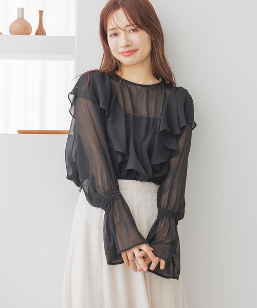 mysty woman 【スタッフプロデュース】MiO企画・楊柳フリルブラウス2 ブラック FREE ウィメンズインナー ミスティーウーマン 329022 and ST アンドエスティ(旧ドットエスティ) mysty woman 【スタッフプロデュース】MiO企画・楊柳フリルブラウス2 ブラック FREE ウィメンズインナー ミスティーウーマン 329022 and ST アンドエスティ(旧ドットエスティ)