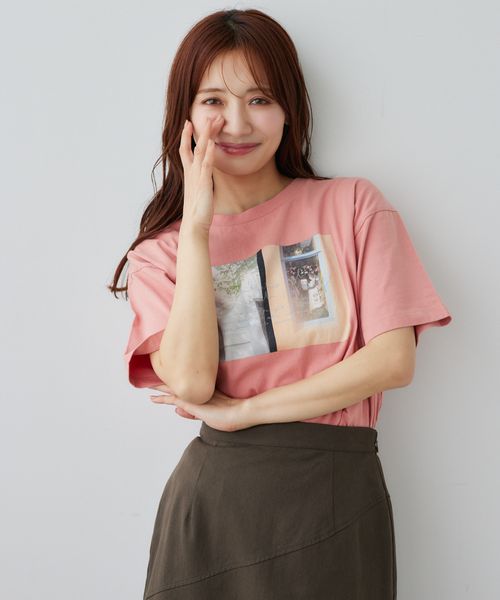 mysty woman 【花盛友里さんコラボ】コラボフォトレギュラーTシャツ ピンク FREE ウィメンズインナー ミスティーウーマン 493894 and ST アンドエスティ(旧ドットエスティ) mysty woman 【花盛友里さんコラボ】コラボフォトレギュラーTシャツ ピンク FREE ウィメンズインナー ミスティーウーマン 493894 and ST アンドエスティ(旧ドットエスティ)