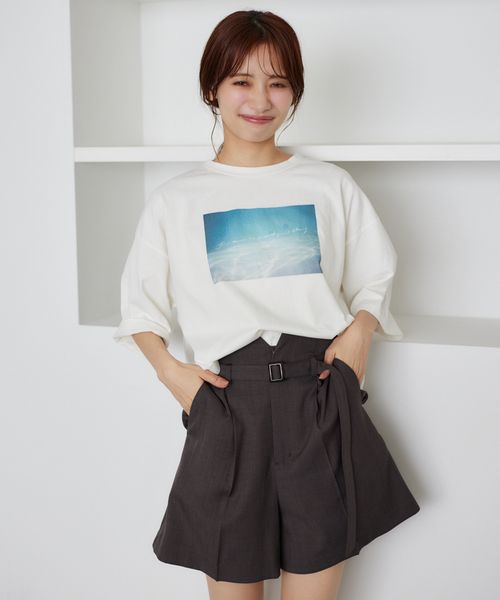 mysty woman 【花盛友里さんコラボ】コラボフォトショートTシャツ ナチュラル FREE ウィメンズインナー ミスティーウーマン 493897 and ST アンドエスティ(旧ドットエスティ) mysty woman 【花盛友里さんコラボ】コラボフォトショートTシャツ ナチュラル FREE ウィメンズインナー ミスティーウーマン 493897 and ST アンドエスティ(旧ドットエスティ)