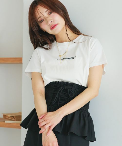 mysty woman ニュアンスロゴコンパクトTシャツ オフホワイト FREE ウィメンズインナー ミスティーウーマン 495369 and ST アンドエスティ(旧ドットエスティ) mysty woman ニュアンスロゴコンパクトTシャツ オフホワイト FREE ウィメンズインナー ミスティーウーマン 495369 and ST アンドエスティ(旧ドットエスティ)