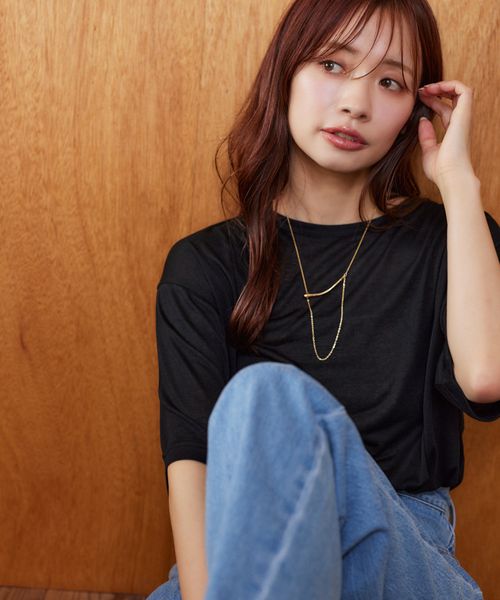 mysty woman 【WEB限定】フラッペシアー半袖Tシャツ ブラック FREE ウィメンズインナー ミスティーウーマン 499727 and ST アンドエスティ(旧ドットエスティ) mysty woman 【WEB限定】フラッペシアー半袖Tシャツ ブラック FREE ウィメンズインナー ミスティーウーマン 499727 and ST アンドエスティ(旧ドットエスティ)