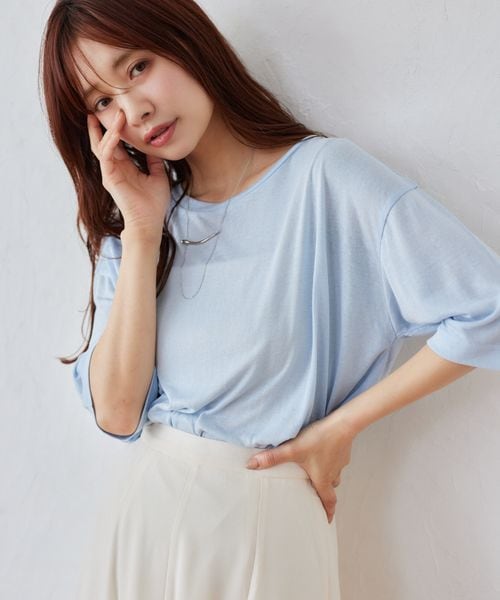 mysty woman 【WEB限定】フラッペシアー半袖Tシャツ ライトブルー FREE ウィメンズインナー ミスティーウーマン 499727 and ST アンドエスティ(旧ドットエスティ) mysty woman 【WEB限定】フラッペシアー半袖Tシャツ ライトブルー FREE ウィメンズインナー ミスティーウーマン 499727 and ST アンドエスティ(旧ドットエスティ)