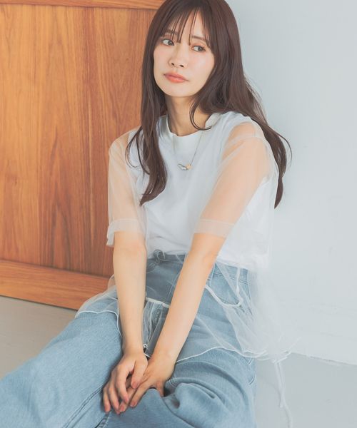 mysty woman チュールレイヤードTシャツ オフホワイト FREE ウィメンズインナー ミスティーウーマン 575219 and ST アンドエスティ(旧ドットエスティ) mysty woman チュールレイヤードTシャツ オフホワイト FREE ウィメンズインナー ミスティーウーマン 575219 and ST アンドエスティ(旧ドットエスティ)