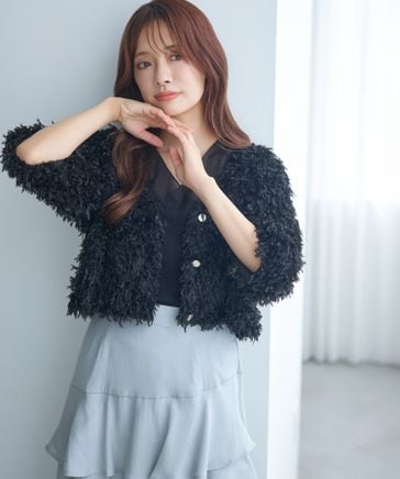 フラッフィーカーディガン5分袖 | [公式]ミスティウーマン（mysty