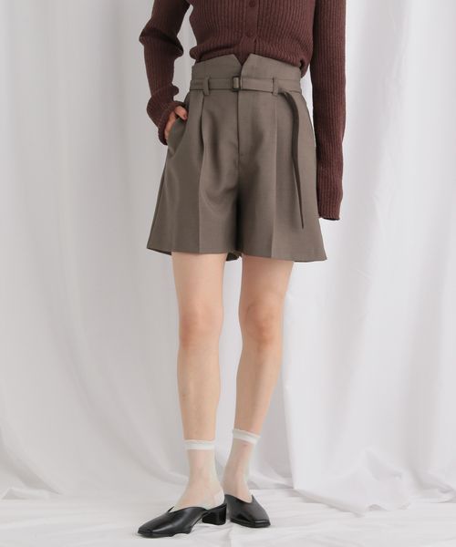 mysty woman 【追加予約/無地・チェック/セットアップ着用可】ベルテッドショートパンツ ライトベージュ FREE ウィメンズボトムス ミスティーウーマン 582499 and ST アンドエスティ(旧ドットエスティ) mysty woman 【追加予約/無地・チェック/セットアップ着用可】ベルテッドショートパンツ ライトベージュ FREE ウィメンズボトムス ミスティーウーマン 582499 and ST アンドエスティ(旧ドットエスティ)