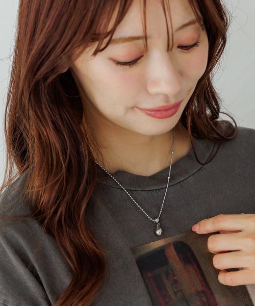 mysty woman ステンレスドロップモチーフネックレス ライトグレー FREE ウィメンズグッズ ミスティーウーマン 586687 and ST アンドエスティ(旧ドットエスティ) mysty woman ステンレスドロップモチーフネックレス ライトグレー FREE ウィメンズグッズ ミスティーウーマン 586687 and ST アンドエスティ(旧ドットエスティ)