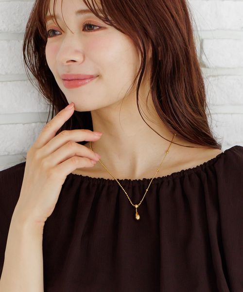 mysty woman ステンレスドロップモチーフネックレス ベージュ FREE ウィメンズグッズ ミスティーウーマン 586687 and ST アンドエスティ(旧ドットエスティ) mysty woman ステンレスドロップモチーフネックレス ベージュ FREE ウィメンズグッズ ミスティーウーマン 586687 and ST アンドエスティ(旧ドットエスティ)
