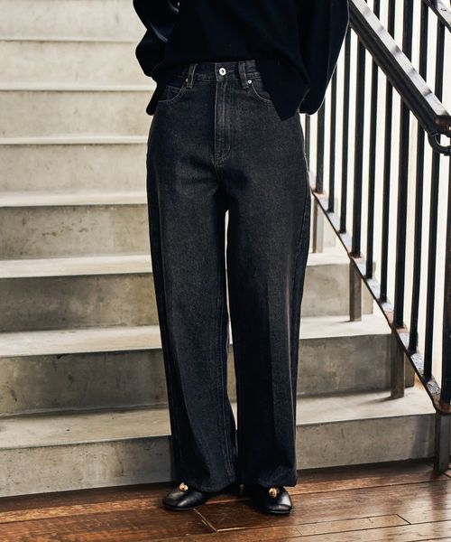 mysty woman ストレートデニムパンツ チャコールグレー S ウィメンズボトムス ミスティーウーマン 588983 and ST アンドエスティ(旧ドットエスティ) mysty woman ストレートデニムパンツ チャコールグレー S ウィメンズボトムス ミスティーウーマン 588983 and ST アンドエスティ(旧ドットエスティ)