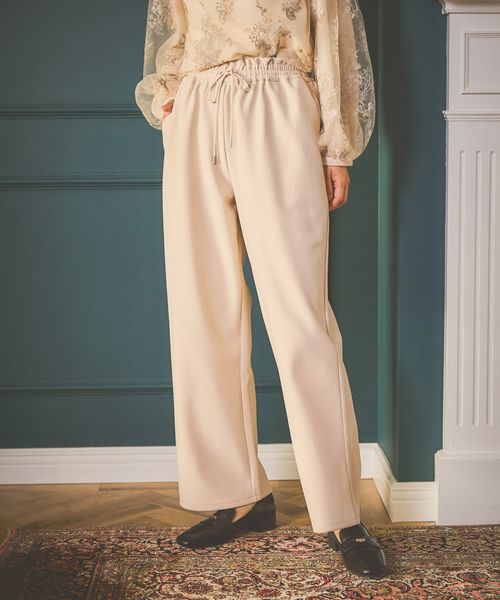mysty woman 【SMサイズ展開！WEB限定】カットイージーワイドパンツ ナチュラル S ウィメンズボトムス ミスティーウーマン 602258 and ST アンドエスティ（旧ドットエスティ）