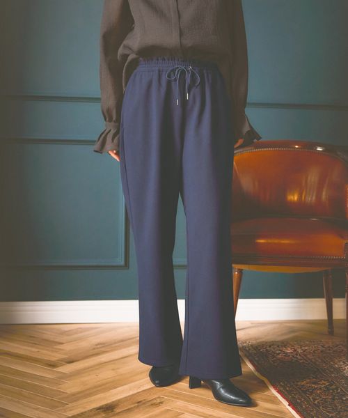 mysty woman 【SMサイズ展開！WEB限定】カットイージーワイドパンツ ブルー S ウィメンズボトムス ミスティーウーマン 602258 and ST アンドエスティ（旧ドットエスティ）