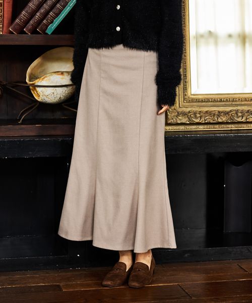 mysty woman ハイウエストマーメイドスカート ベージュ FREE ウィメンズボトムス ミスティーウーマン 612195 and ST アンドエスティ（旧ドットエスティ）