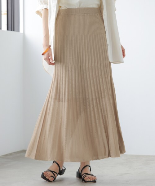 シアープリーツニットスカート この写真に使用しているアイテム アシメストラップサンダル 3 234 税込 51 Off 着用カラー ブラック09 商品詳細へ