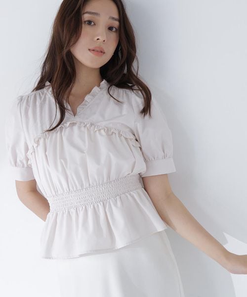 Vネックペプラムブラウス | [公式]NATURAL BEAUTY BASIC（ナチュラル 