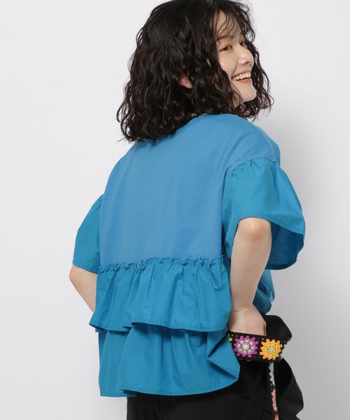 niko and .フハクティアードフリルTシャツ ライトブルー M ウィメンズインナー ニコアンド 110204 and ST アンドエスティ(旧ドットエスティ) niko and .フハクティアードフリルTシャツ ライトブルー M ウィメンズインナー ニコアンド 110204 and ST アンドエスティ(旧ドットエスティ)