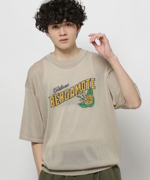 niko and .フルーツモチーフロゴニットTシャツ ベージュ L メンズインナー ニコアンド 111289 and ST アンドエスティ(旧ドットエスティ) niko and .フルーツモチーフロゴニットTシャツ ベージュ L メンズインナー ニコアンド 111289 and ST アンドエスティ(旧ドットエスティ)